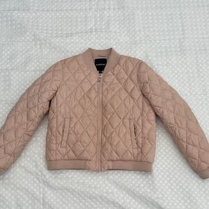 Bebe Quilted Bomber Jacket in Light Pink  XL